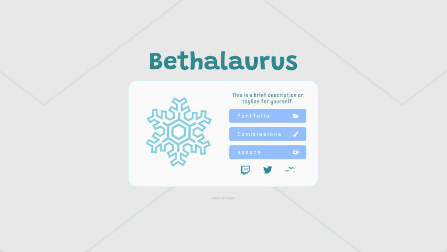 This is an example of a smaller template with a profile picture and some customized links.